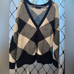 Lane Bryant Black and White Plaid Cardigan (18/20)